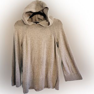 Ann Taylor Hoodie Sweater Wool Blend Pullover Sz M Knit Beige Khaki
